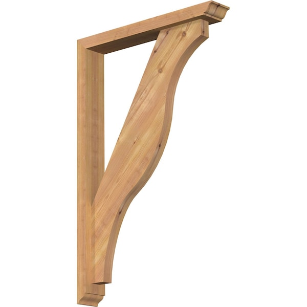 Ekena Millwork Funston Traditional Smooth Bracket w/ Offset Brace, Western Red Cedar, 3 1/2"W x 22"D x 34"H BKT0402X22X34FST01SWR - main
